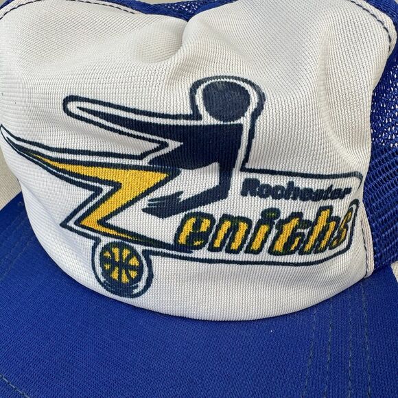Vintage 70s Rochester Zeniths Hat Trucker Snap Back AABA CBA Basketball - Picture 2 of 12